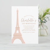 Verjaardag Franse Eiffeltoren Parijs Kaart (Staand voorkant)