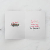 Verjaardag - Franse Zwart/Rode Cafe -/Wit Kaart (Binnen)