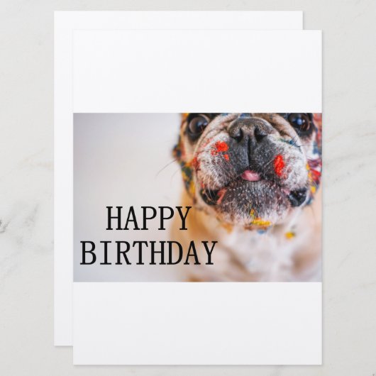 verjaardag frenchie kaart (Voorkant / Achterkant)