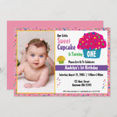 Verjaardag Frosted Cupcake Sprinkles Kaart (Voorkant / Achterkant)