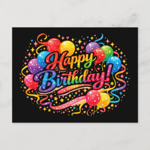 Verjaardag Fun Regenboog Ballonnen Confetti Briefkaart