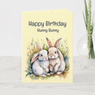 Verjaardag Fun Sweetheart Hunny Bunny Animal Art Kaart