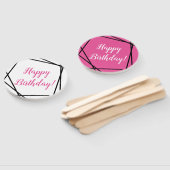 Verjaardag Funky Geometrische Roze Handventilator Handwaaier (Niet-gemonteerd)
