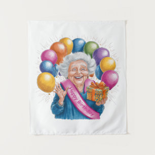 Verjaardag Funny Nana Wandkleed