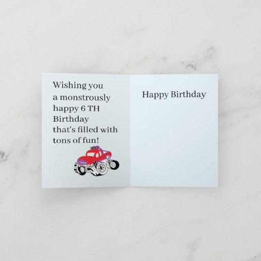 Verjaardag G Kaart : 6 Verjaardag (Binnen)
