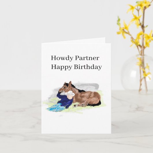 Verjaardag G Kaart: Dag op de oude Corral Kaart (Gele Bloem)