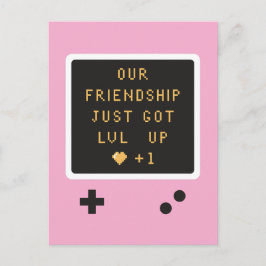Verjaardag Gameboy Vriendschap Niveau Omhoog  Briefkaart