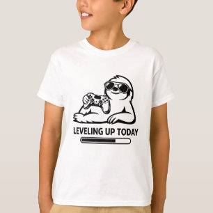 Verjaardag Gamen Luiaard Levelt Op Vandaag T-shirt