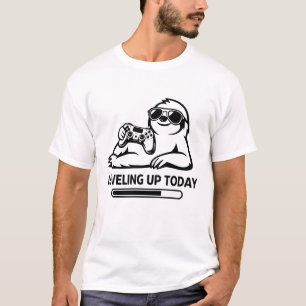 Verjaardag Gamen Luiaard Levelt Op Vandaag T-shirt