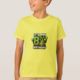 Verjaardag Gamer Shirt – Pixel Blok Verjaardag Des