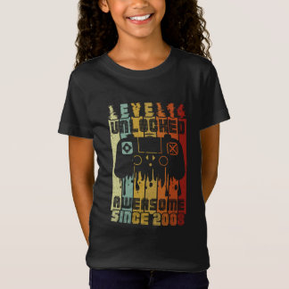 Verjaardag Gamer T-Shirt: Level 14 Ontgrendeld 200 T-shirt