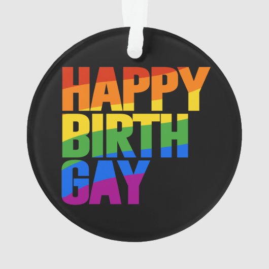 Verjaardag Gay Ornament (achterkant)