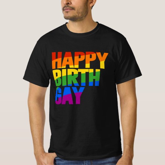 Verjaardag Gay T-shirt (Voorkant)