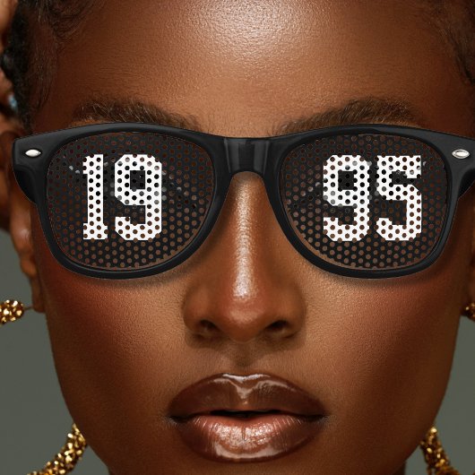 Verjaardag Geboorte Jaar Vet Brief Zwart & Wit Retro Zonnebril