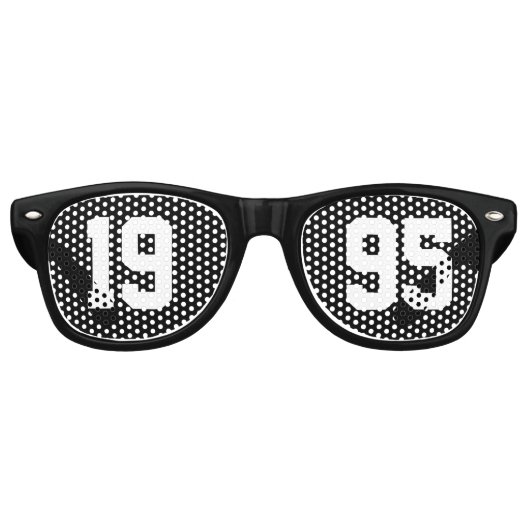 Verjaardag Geboorte Jaar Vet Brief Zwart & Wit Retro Zonnebril (Voorkant)
