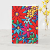 Verjaardag Geborduurd Daisy Design Kaart (Gele Bloem)