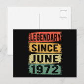 Verjaardag Geboren in juni 1972 Briefkaart (Voorkant / Achterkant)