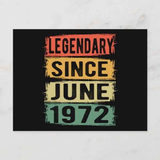 Verjaardag Geboren in juni 1972 Briefkaart (Voorkant)