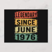 Verjaardag Geboren in juni 1976 Briefkaart (Voorkant)