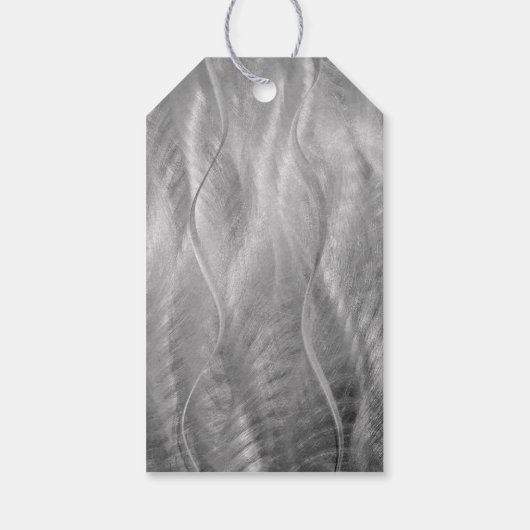 Verjaardag geborsteld metaal Abstract Cadeaulabel (Achterkant)