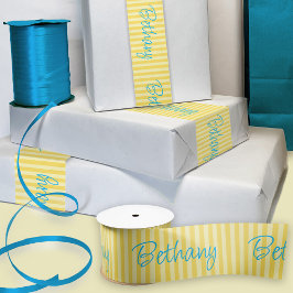 Verjaardag Geel Aangepaste Naam Satijnen Lint