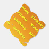 Verjaardag (geel) bedankdoosjes (Uitgevouwen)