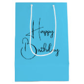 Verjaardag geel eendje in een roeiboot medium cadeauzakje (Achterkant)