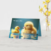 Verjaardag Geel eendje met een Speelgoed Rubber Ee Kaart (Gele Bloem)