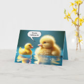 Verjaardag Geel eendje met een Speelgoed Rubber Ee Kaart (Gele Bloem)