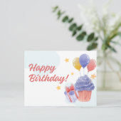VERJAARDAG GEFELICITEERD BRIEFKAART (Staand voorkant)