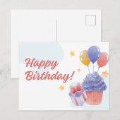 VERJAARDAG GEFELICITEERD BRIEFKAART (Voorkant / Achterkant)