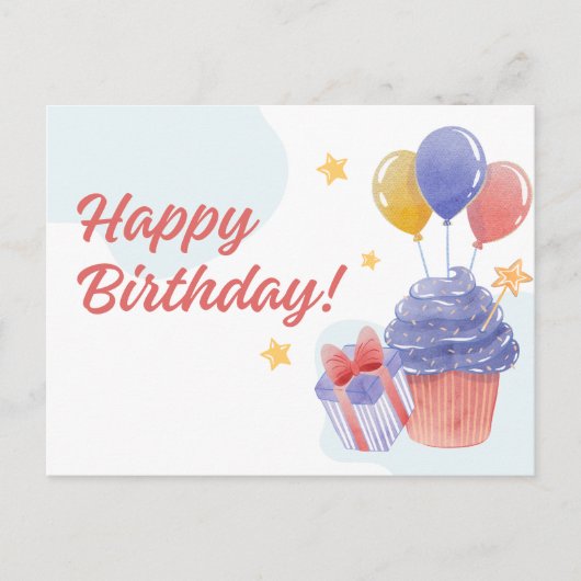 VERJAARDAG GEFELICITEERD BRIEFKAART (Voorkant)