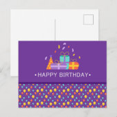 VERJAARDAG GEFELICITEERD BRIEFKAART (Voorkant / Achterkant)