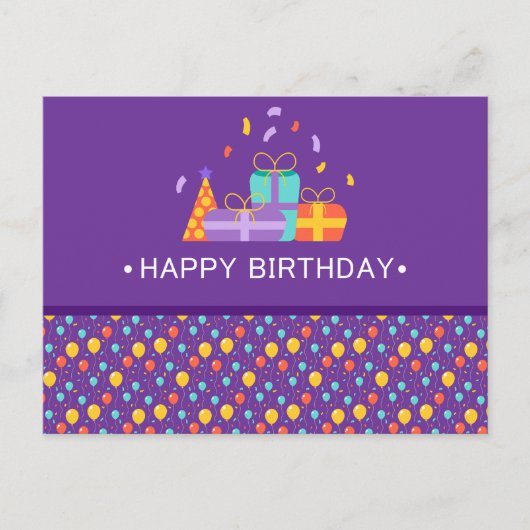 VERJAARDAG GEFELICITEERD BRIEFKAART (Voorkant)