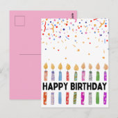 VERJAARDAG GEFELICITEERD BRIEFKAART (Voorkant / Achterkant)