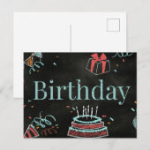 VERJAARDAG GEFELICITEERD BRIEFKAART (Voorkant / Achterkant)