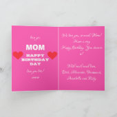 Verjaardag Gefeliciteerd MOEDER Script Familiename Kaart (Binnen)