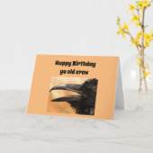 Verjaardag gefeliciteerd ouwe kraai kaart (Gele Bloem)
