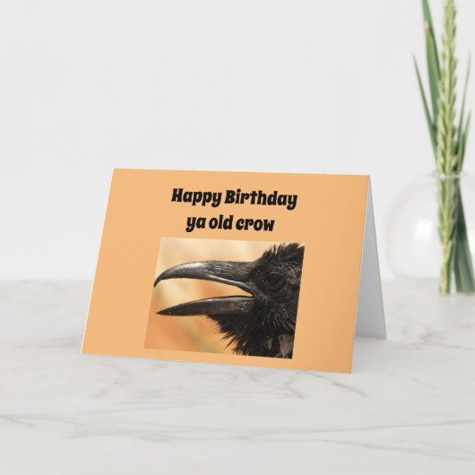 Verjaardag gefeliciteerd ouwe kraai kaart (Voorkant)