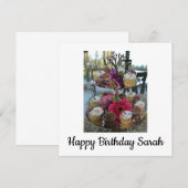 Verjaardag gefeliciteerd Sarah Aankondiging (Voorkant / Achterkant)