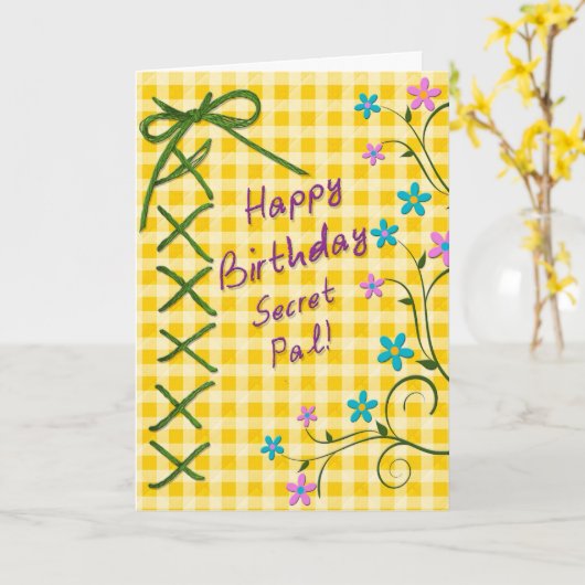 Verjaardag - Geheime Vriend Kaart (Gele Bloem)