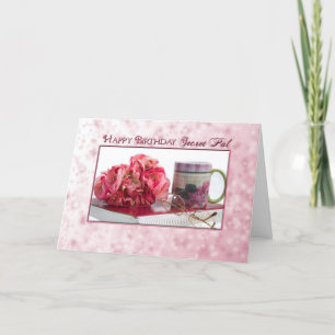 Verjaardag - Geheime Vriend - Roze Rozen/Boek Kaart