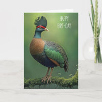 Verjaardag gekuifde patrijs op een tak