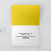 Verjaardag gele misdaadband met politieauto kaart (Binnen)