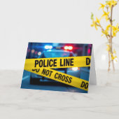 Verjaardag gele misdaadband met politieauto kaart (Gele Bloem)