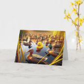 Verjaardag Gele Rubber Eend Met Jacht Decoys Kaart (Gele Bloem)