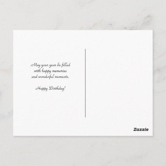 Verjaardag gele vintage auto briefkaart (Achterkant)