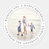 Verjaardag Gelukkig Aangepaste Foto Klassieke Rond Ronde Sticker (Voorkant)