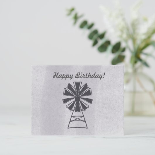 Verjaardag Gelukkig Verjaardag Windmolen Briefkaart (Staand voorkant)