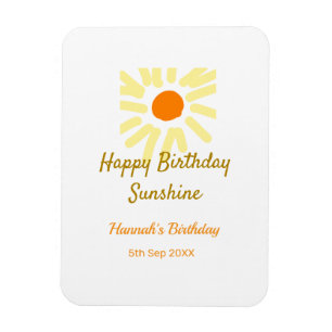 Verjaardag gelukkig zonneschijn geel oranje verjaa magneet